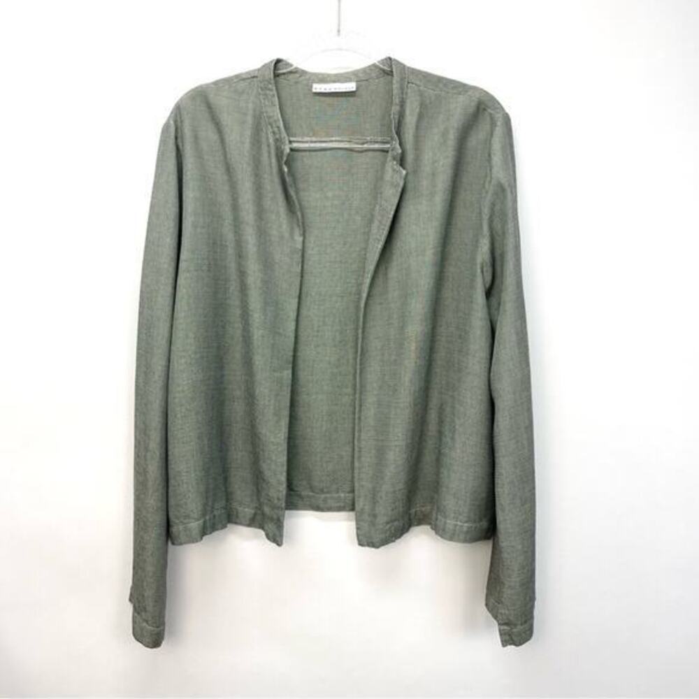 Bryn Walker Open Front Jacket Size Large Olive 100%â Tencel